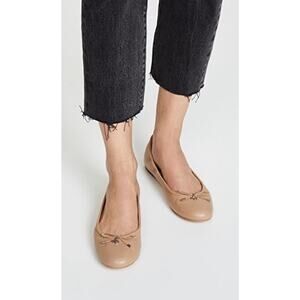 Sam Edelman Felicia Ballet Flats Beige Leather Round Toe Slip On Size 8.5